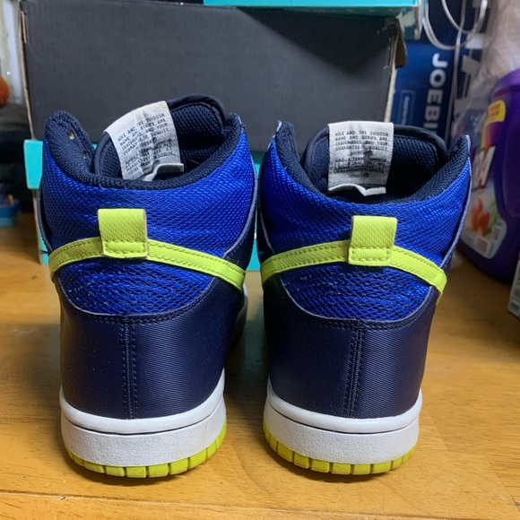 Nike Dunk high blue and volt green - Picture 3 of 6